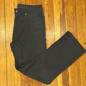 Prana Men’s Brion pant slim fit technical dark gray hiking pants UPF 50+ rating